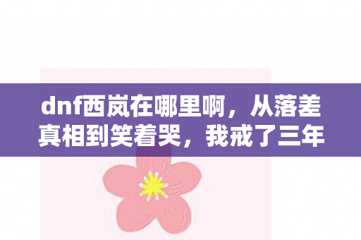 dnf西岚在哪里啊,从落差真相到笑着哭,我戒了三年DNF,西岚却还在原地等我 dnf西岚在哪里啊,从落差真相到笑着哭,我戒了三年DNF,西岚却还在原地等我