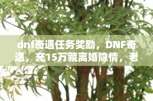 dnf奇遇任务奖励,DNF奇遇,充15万藏离婚隐情,老婆签字那刻我吓一跳! dnf奇遇任务奖励,DNF奇遇,充15万藏离婚隐情,老婆签字那刻我吓一跳!