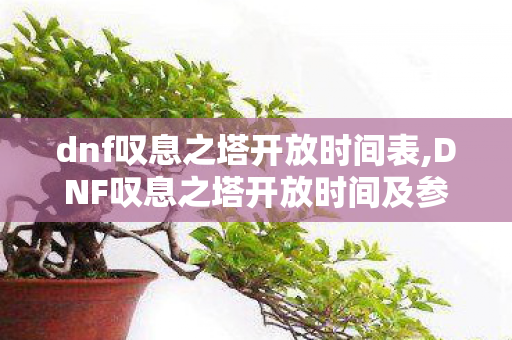 dnf叹息之塔开放时间表,DNF叹息之塔开放时间及参与攻略全梳理