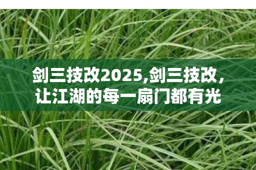 剑三技改2025,剑三技改,让江湖的每一扇门都有光 剑三技改2025,剑三技改,让江湖的每一扇门都有光