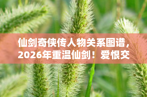 仙剑奇侠传人物关系图谱，2026年重温仙剑！爱恨交织下，谁将揭开最终悬念？