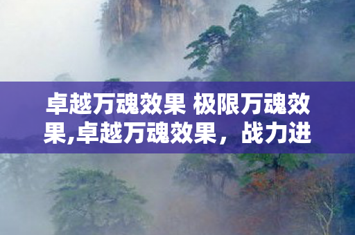 卓越万魂效果 极限万魂效果,卓越万魂效果，战力进阶的核心密钥