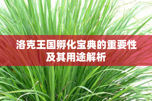 洛克王国孵化宝典的重要性及其用途解析 洛克王国孵化宝典的重要性及其用途解析