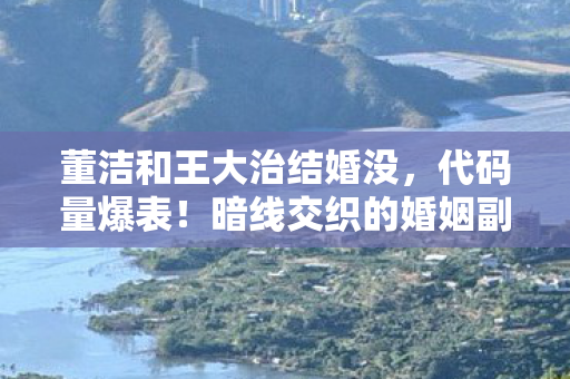 董洁和王大治结婚没,代码量爆表!暗线交织的婚姻副本,头皮发麻的现实游戏新关卡 董洁和王大治结婚没,代码量爆表!暗线交织的婚姻副本,头皮发麻的现实游戏新关卡