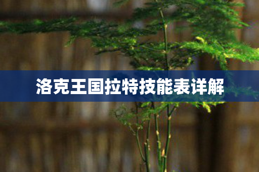 洛克王国拉特技能表详解 洛克王国拉特技能表详解
