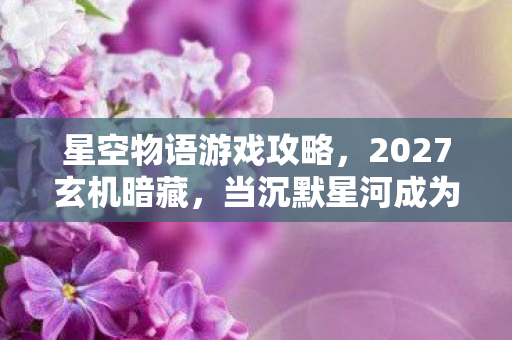 星空物语游戏攻略,2027玄机暗藏,当沉默星河成为人生镜像,这游戏究竟给了我什么? 星空物语游戏攻略,2027玄机暗藏,当沉默星河成为人生镜像,这游戏究竟给了我什么?