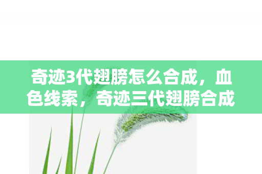 奇迹3代翅膀怎么合成,血色线索,奇迹三代翅膀合成悬案,暗夜中毛骨悚然的真相 奇迹3代翅膀怎么合成,血色线索,奇迹三代翅膀合成悬案,暗夜中毛骨悚然的真相