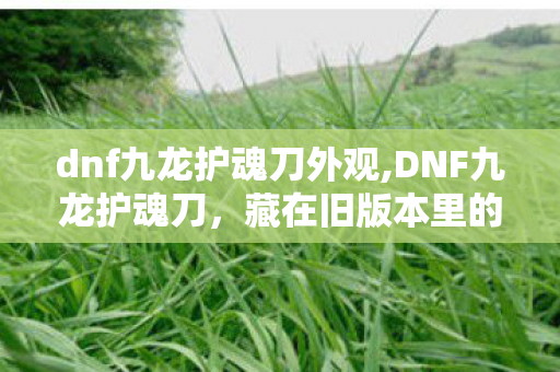 dnf九龙护魂刀外观,DNF九龙护魂刀,藏在旧版本里的太刀情怀 dnf九龙护魂刀外观,DNF九龙护魂刀,藏在旧版本里的太刀情怀