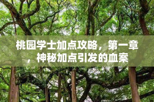 桃园学士加点攻略,第一章,神秘加点引发的血案 桃园学士加点攻略,第一章,神秘加点引发的血案
