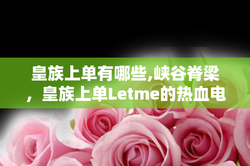皇族上单有哪些,峡谷脊梁，皇族上单Letme的热血电竞路
