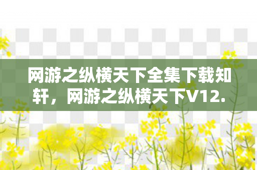 网游之纵横天下全集下载知轩，网游之纵横天下V12.0蹊跷大改！老玩家泪目，这还是我的青春吗？