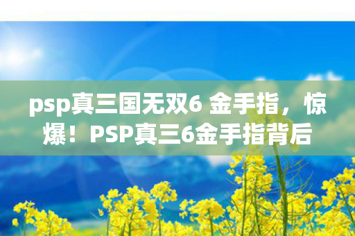 psp真三国无双6 金手指,惊爆!PSP真三6金手指背后,竟藏着10个颠覆认知的秘密设计! psp真三国无双6 金手指,惊爆!PSP真三6金手指背后,竟藏着10个颠覆认知的秘密设计!