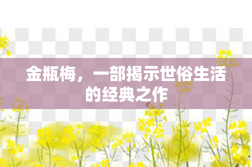 金瓶梅,一部揭示世俗生活的经典之作 金瓶梅,一部揭示世俗生活的经典之作