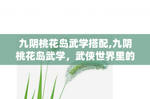 九阴桃花岛武学搭配,九阴桃花岛武学,武侠世界里的灵动仙韵 九阴桃花岛武学搭配,九阴桃花岛武学,武侠世界里的灵动仙韵