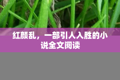 红颜乱,一部引人入胜的小说全文阅读 红颜乱,一部引人入胜的小说全文阅读
