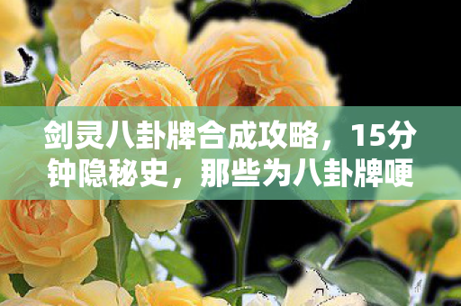 剑灵八卦牌合成攻略，15分钟隐秘史，那些为八卦牌哽咽的通宵，你还记得吗？