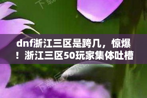 dnf浙江三区是跨几,惊爆!浙江三区50玩家集体吐槽,这疑点让我绷不住,你还玩吗? dnf浙江三区是跨几,惊爆!浙江三区50玩家集体吐槽,这疑点让我绷不住,你还玩吗?