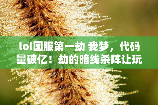 lol国服第一劫 我梦,代码量破亿!劫的暗线杀阵让玩家头皮发麻,赛博忍者的量子绞杀 lol国服第一劫 我梦,代码量破亿!劫的暗线杀阵让玩家头皮发麻,赛博忍者的量子绞杀