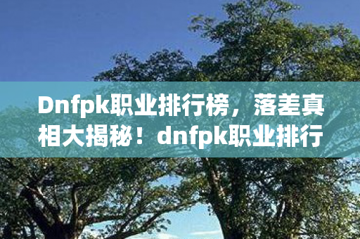 Dnfpk职业排行榜，落差真相大揭秘！dnfpk职业排行笑中带泪，笑着笑着就哭了
