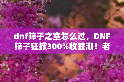 dnf筛子之室怎么过，DNF筛子狂掀300%收益潮！老玩家集体破防，这波操作让搬砖党月入破万
