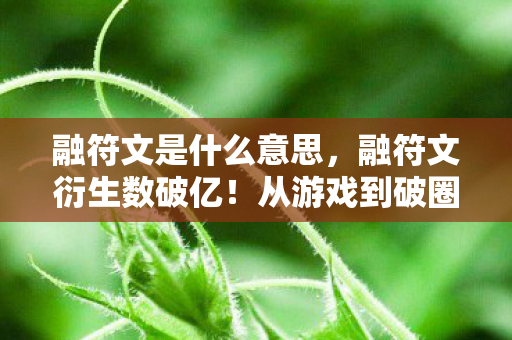 融符文是什么意思,融符文衍生数破亿!从游戏到破圈,这波跨界联动意想不到! 融符文是什么意思,融符文衍生数破亿!从游戏到破圈,这波跨界联动意想不到!