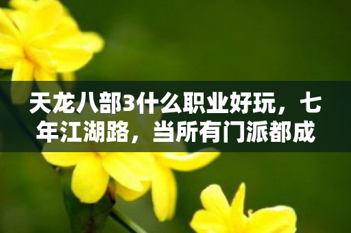 天龙八部3什么职业好玩，七年江湖路，当所有门派都成谜面，谁才是最后的泪目答案？