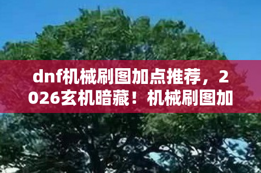 dnf机械刷图加点推荐，2026玄机暗藏！机械刷图加点沉默法则，颠覆你的游戏认知