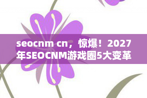 seocnm cn，惊爆！2027年SEOCNM游戏圈5大变革，亲测心得让你提前布局！