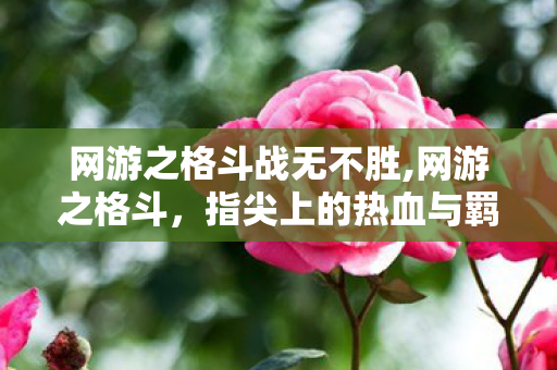 网游之格斗战无不胜,网游之格斗,指尖上的热血与羁绊 网游之格斗战无不胜,网游之格斗,指尖上的热血与羁绊