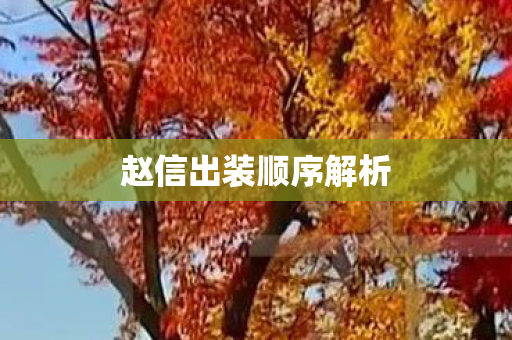 赵信出装顺序解析