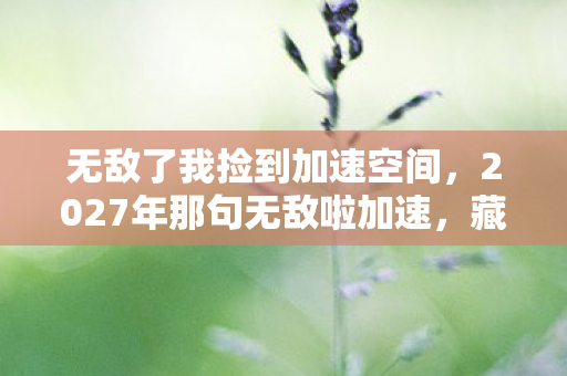 无敌了我捡到加速空间,2027年那句无敌啦加速,藏着多少渐行渐远后鼻子一酸的伏笔 无敌了我捡到加速空间,2027年那句无敌啦加速,藏着多少渐行渐远后鼻子一酸的伏笔