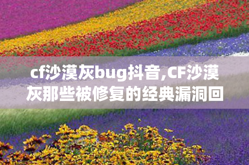 cf沙漠灰bug抖音,CF沙漠灰那些被修复的经典漏洞回忆