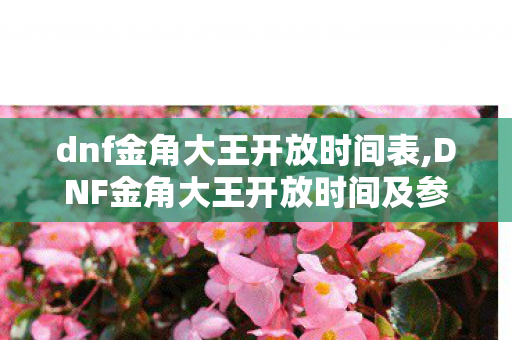 dnf金角大王开放时间表,DNF金角大王开放时间及参与全攻略 dnf金角大王开放时间表,DNF金角大王开放时间及参与全攻略