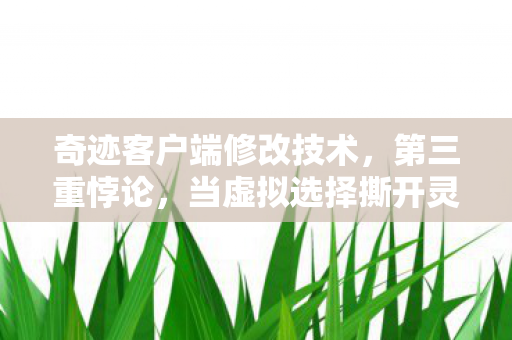 奇迹客户端修改技术,第三重悖论,当虚拟选择撕开灵魂褶皱,谁在审判我的永恒? 奇迹客户端修改技术,第三重悖论,当虚拟选择撕开灵魂褶皱,谁在审判我的永恒?
