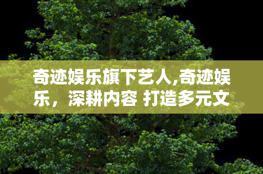 奇迹娱乐旗下艺人,奇迹娱乐，深耕内容 打造多元文娱新体验