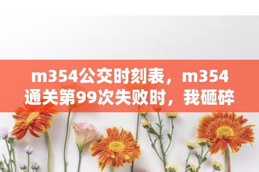 m354公交时刻表，m354通关第99次失败时，我砸碎了键盘却听见它说……