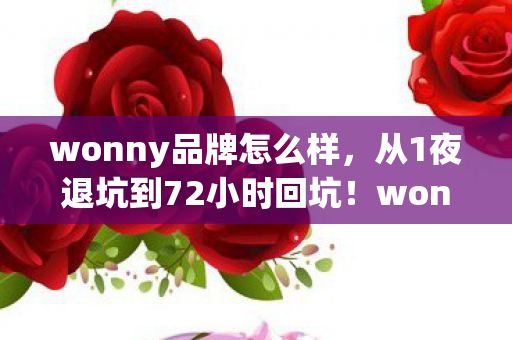 wonny品牌怎么样，从1夜退坑到72小时回坑！wonny玩家，这波操作让我彻底破防了