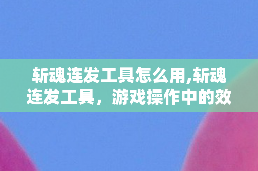 斩魂连发工具怎么用,斩魂连发工具,游戏操作中的效率辅助之选 斩魂连发工具怎么用,斩魂连发工具,游戏操作中的效率辅助之选