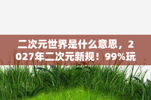 二次元世界是什么意思,2027年二次元新规!99%玩家不知的隐藏机制,竟让战力暴涨300%? 二次元世界是什么意思,2027年二次元新规!99%玩家不知的隐藏机制,竟让战力暴涨300%?