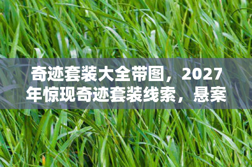 奇迹套装大全带图,2027年惊现奇迹套装线索,悬案背后竟藏着毛骨悚然真相! 奇迹套装大全带图,2027年惊现奇迹套装线索,悬案背后竟藏着毛骨悚然真相!