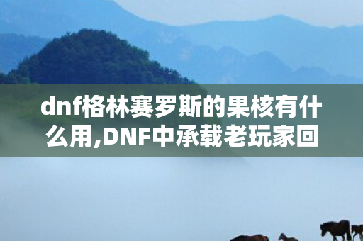 dnf格林赛罗斯的果核有什么用,DNF中承载老玩家回忆的格林赛罗斯的果核