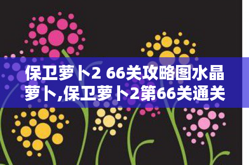 保卫萝卜2 66关攻略图水晶萝卜,保卫萝卜2第66关通关攻略，巧布炮塔拿下金萝卜