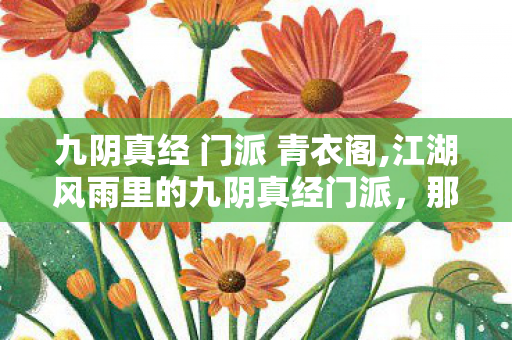 九阴真经 门派 青衣阁,江湖风雨里的九阴真经门派，那些藏在武学里的侠与义