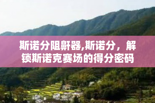 斯诺分阻鼾器,斯诺分，解锁斯诺克赛场的得分密码