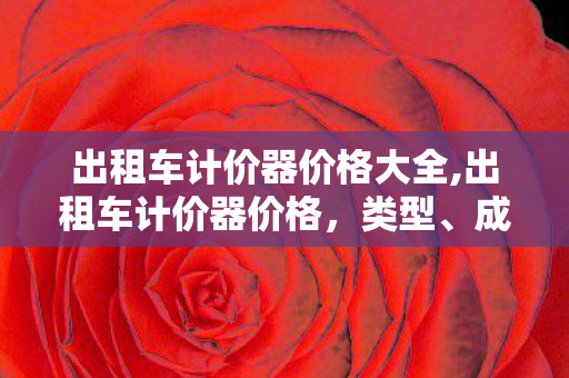 出租车计价器价格大全,出租车计价器价格，类型、成本与市场现状
