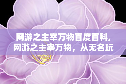 网游之主宰万物百度百科,网游之主宰万物，从无名玩家到元素苍穹的掌控者