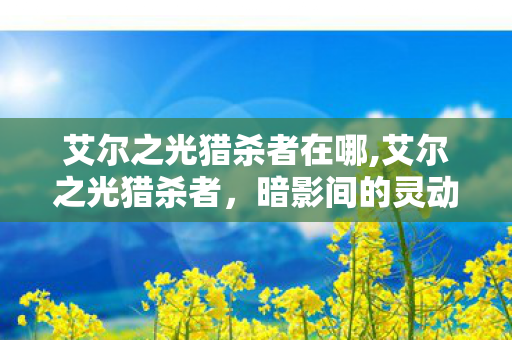 艾尔之光猎杀者在哪,艾尔之光猎杀者,暗影间的灵动猎手 艾尔之光猎杀者在哪,艾尔之光猎杀者,暗影间的灵动猎手