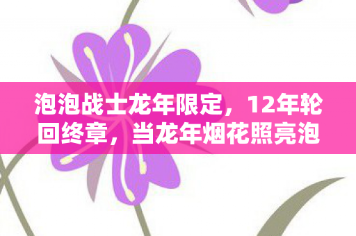 泡泡战士龙年限定,12年轮回终章,当龙年烟花照亮泡泡战士的最后一座堡垒 泡泡战士龙年限定,12年轮回终章,当龙年烟花照亮泡泡战士的最后一座堡垒