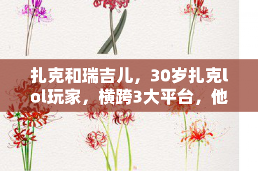 扎克和瑞吉儿,30岁扎克lol玩家,横跨3大平台,他的游戏人生藏着多少心酸? 扎克和瑞吉儿,30岁扎克lol玩家,横跨3大平台,他的游戏人生藏着多少心酸?