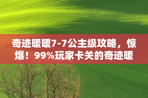 奇迹暖暖7-7公主级攻略,惊爆!99%玩家卡关的奇迹暖暖7-7,通关体验竟藏着2027年换装新趋势? 奇迹暖暖7-7公主级攻略,惊爆!99%玩家卡关的奇迹暖暖7-7,通关体验竟藏着2027年换装新趋势?
